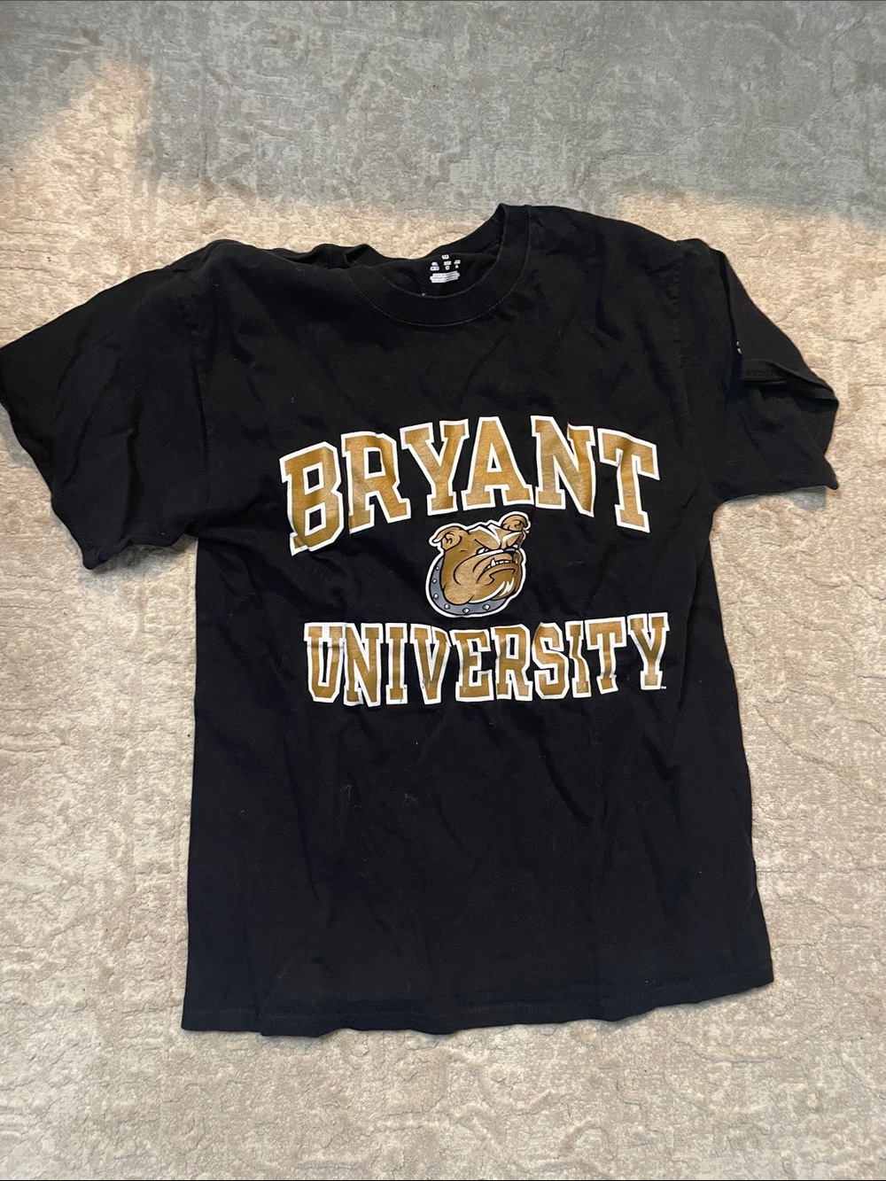Champion Black Bryant University Graphic Tee with Gold and White Logo